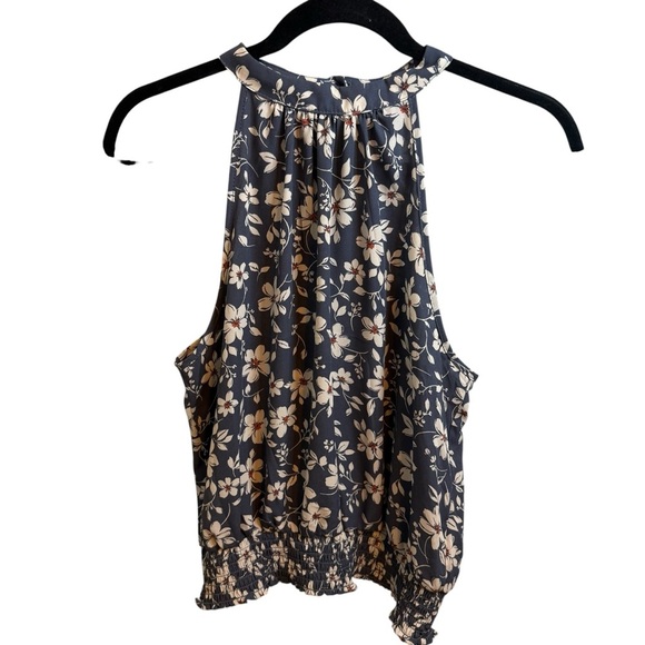 Sienna Sky Floral Sleeveless Tank Top with Cut Out Smocked Design - Picture 2 of 5